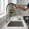 Pure.Sink Elite Steel Flex 3-way Stainless Steel Kitchen Faucet with Flexible Spout and Filtered Water PS8110-02